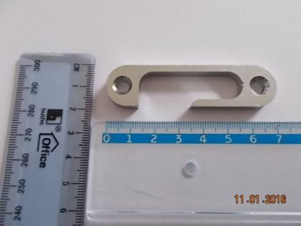 Schließblech abgerundet 18 x 70 x 5 mm für Kaba, gelb verzinkt